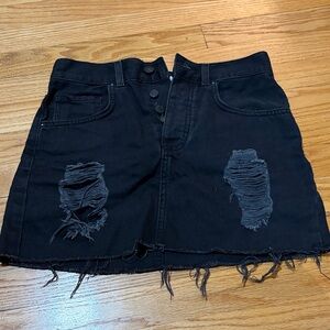 Black Denim Skirt